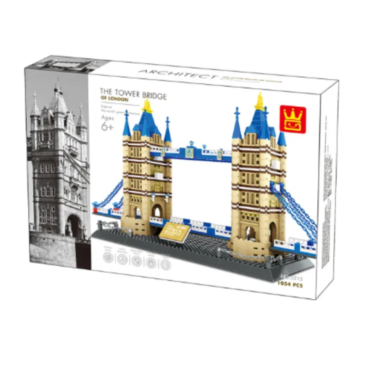The Tower Bridge of London Architecture Building Blocks Set – 1054 Piece Landmark Model Kit with Display Base (Ages 6+)