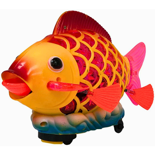 Electric Swinging Fish Toy – Interactive Bump ‘n Go Toy with Flashing Lights and Pop Music for Toddlers