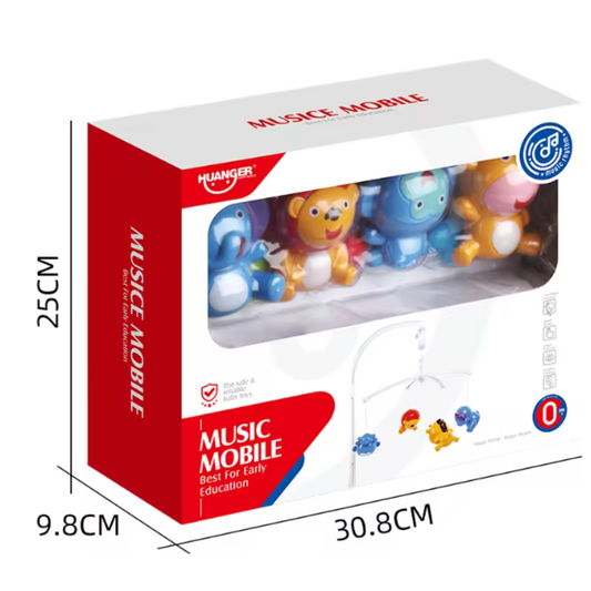 Huanger Baby Music Mobile – Interactive Crib Toy with Animal Rattles and Soothing Melodies for Early Education