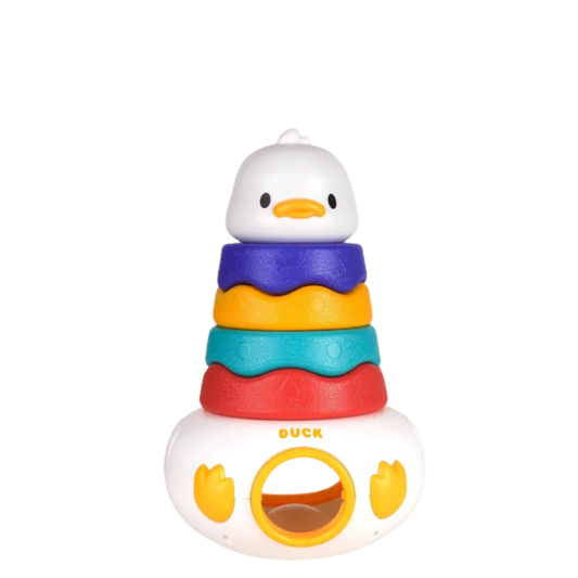Duck Tumbler Stacker & Egg Pairing Toy – 2-in-1 Educational Stacking Ring and Shape Sorting Set for Infants (Ages 6M+)