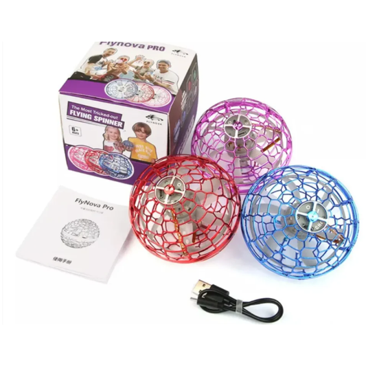 Flynova Pro Flying Spinner – Rechargeable LED Magic Boomerang Ball with 360° Rotating Infrared Induction for Kids & Adults (Ages 6+)