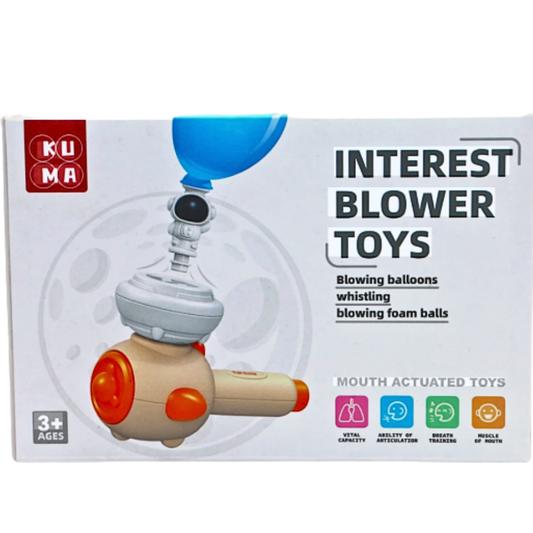 KUMA Astronaut Interest Blower Toy – 3-in-1 Mouth Actuated Toy for Balloon Blowing, Whistling, and Foam Ball Levitation (Ages 3+)