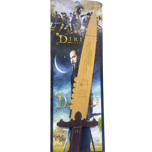 Dirilis Ertugrul Handmade Wooden Toy Sword – Kayi Tribe "IYI" Engraved Wooden Dagger for Kids Costume & Roleplay – Ertugrul Ghazi Series Inspired Gift