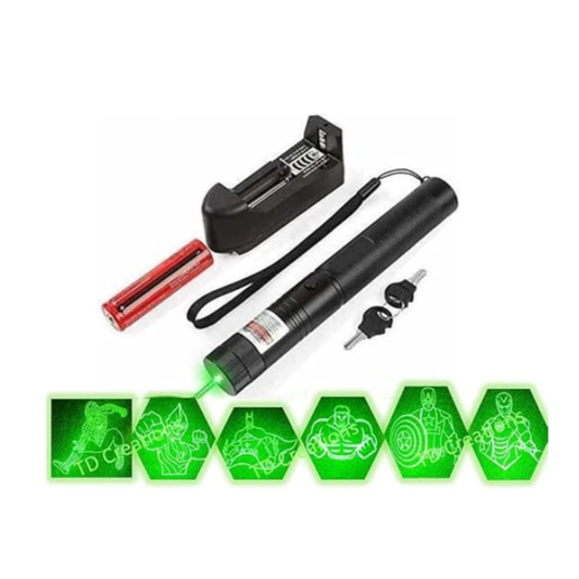 Laser 303 Type High-Power Green Laser Pointer – Long Range Tactical Green Beam with Adjustable Focus & Camouflage Military Edition