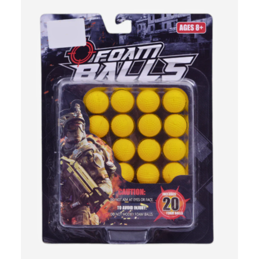 High-Performance Foam Ball Refill Pack – 20 Bright Yellow Round Soft Darts Compatible with Major Blaster Brands (Ages 8+)