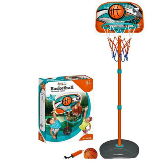 Adjustable Kids' Basketball Hoop Set – Portable Indoor & Outdoor Training System with Ball and Pump for Toddlers and Children (Ages 3+)