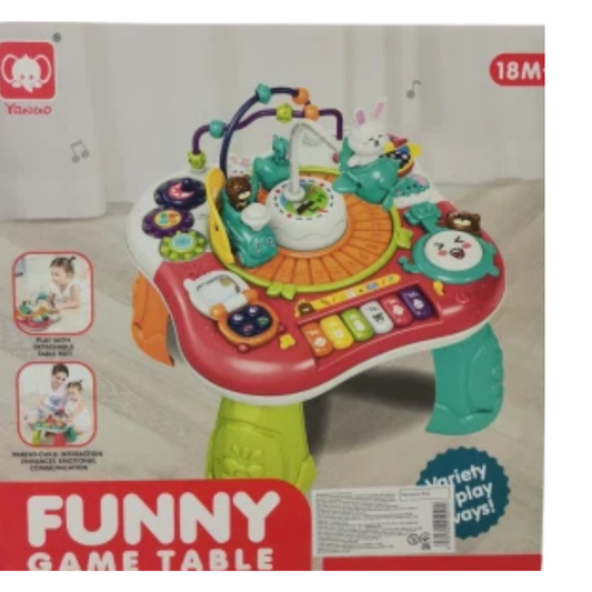 Funny Game Table for Toddlers – 2-in-1 Interactive Activity Center with Detachable Legs, Musical Piano, Learning Toys, and Multi-Functional Play for Kids