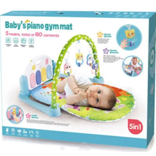 Baby Piano Gym Mat – Interactive Musical Activity Gym with Kick Piano, Tummy Time Play Mat, and Sensory Hanging Toys for Infants (Newborns & Up)
