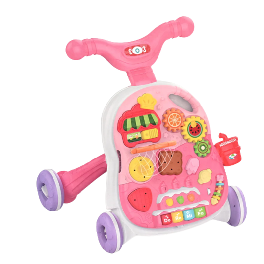 Baby Walker and Active Learning Table – Multi-Functional Sit-to-Stand Activity Center with Musical Piano
