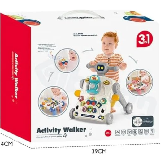 Baby Activity Walker – Convertible Sit-to-Stand Learning Walker, Activity Table, and Detachable Musical Toy