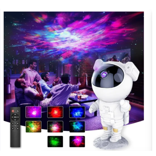 Astronaut Galaxy Star Projector – LED Nebula Night Light with Remote Control, 360° Magnetic Rotating Head