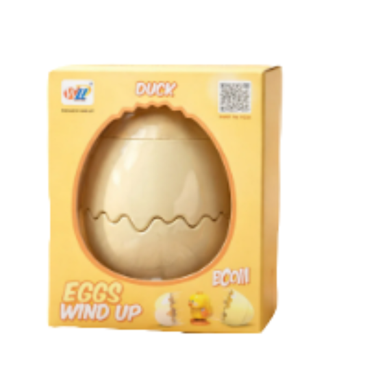 Surprise Egg with Clockwork Jumping Duckling, Fun "Boom" Hatching Action Toy for Toddlers and Kids