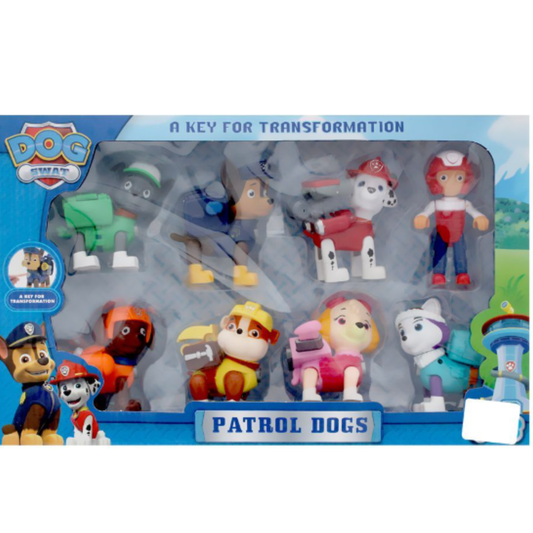 Patrol Dogs SWAT Rescue Team Playset – 8-Piece Action Figure Set