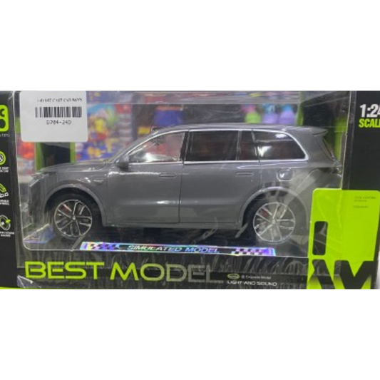 1:24 Scale Premium Die-Cast Luxury SUV Toy Car – Grey Simulated Model with Realistic Light, Sound & Pull-Back Action