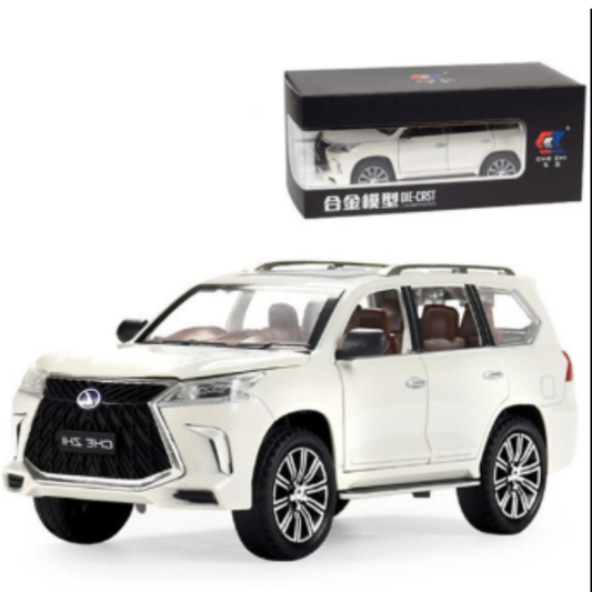 1:24 Scale Luxury Die-Cast Toy Van – White Premium MPV Model Car with Inertia Pull-Back, Sound & Openable Doors