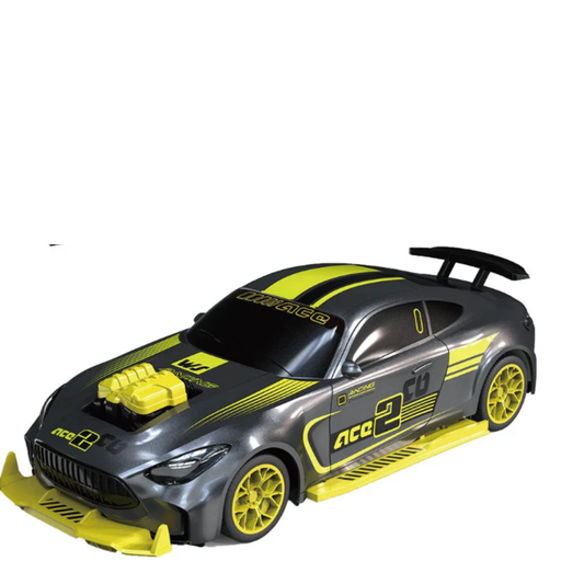 1:24 Scale Che Zhi Die-Cast Bugatti Bolide Hypercar – Premium Black & Yellow Racing Toy Car with Water Spray Smoke Effect, Sound & Light