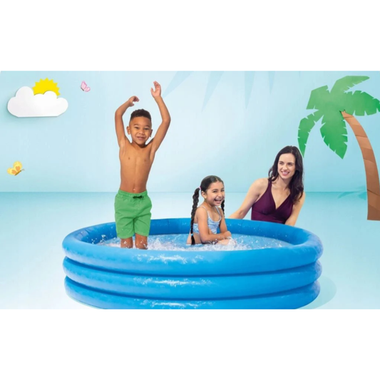 Intex Wet Set Inflatable Blue 3-Ring Swimming Pool – Durable Outdoor Paddling Splash Pool for Kids & Family Fun ($1.47\text{m} \times 33\text{cm}$)