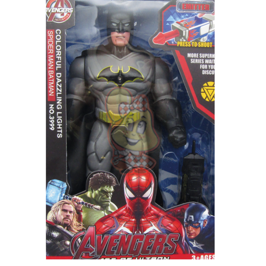 Avengers Age of Ultron Batman Action Figure Toy – Colorful Dazzling Lights Superhero Toy with Emitter Projector for Kids (Ages 3+)