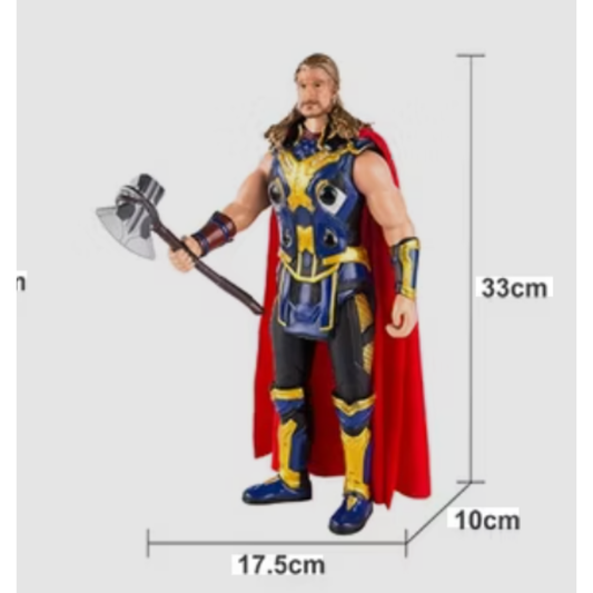 Avengers Age of Ultron Thor Action Figure Toy – Colorful Dazzling Lights Superhero Toy with Emitter Projector & Hammer for Kids (Ages 3+)