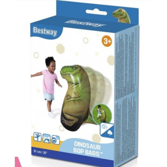 Bestway Dinosaur Bop Bag – 36-Inch Inflatable T-Rex Punching Bag Toy with Built-In Water Chamber Weight Base for Kids Age 3+
