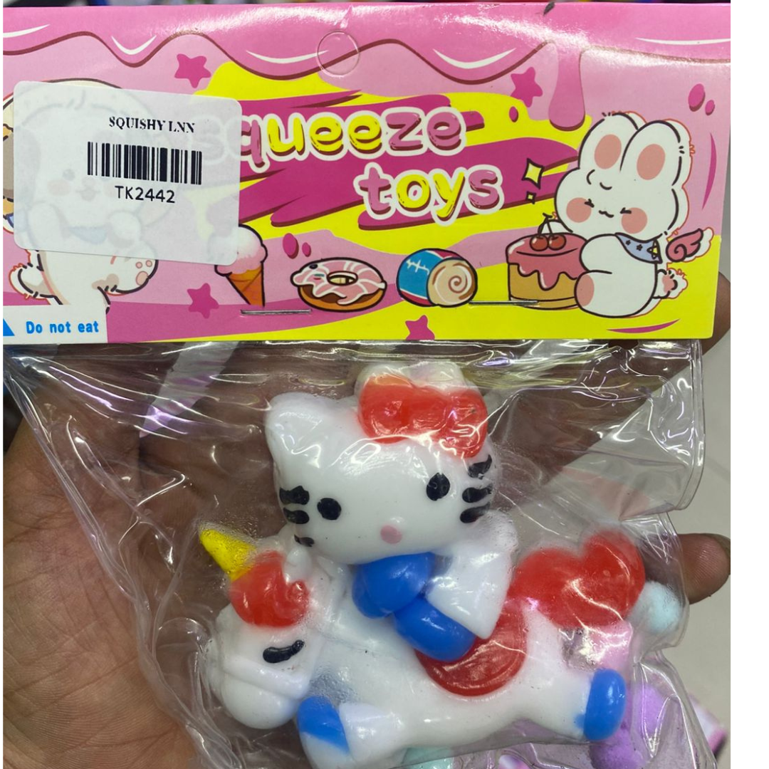 Cute Cartoon White Kitty Squishy Squeeze Toy – Slow Rising Stress Relief Toy, Soft Tactile Sensory Fidget Toy for Kids, Toddlers & Goody Bag Favors