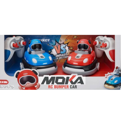 MOKA Remote Control Bumper Car Set – 2.4 GHz Interactive RC Bumper Cars Head-to-Head Toy Battle with Impact Ejection Action Drivers for Kids, Boys & Girls