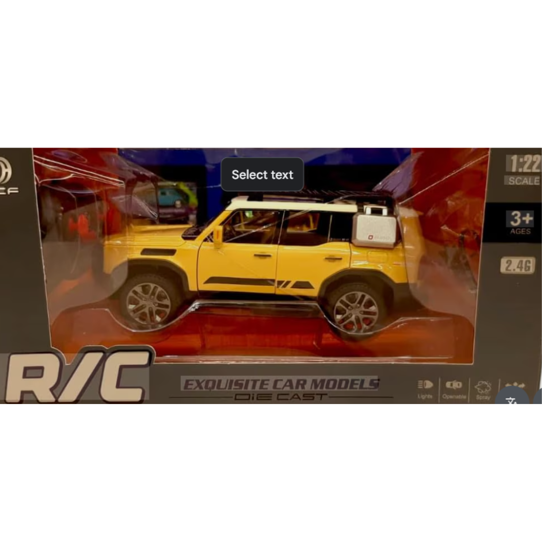 Exquisite 1:22 Scale Remote Control Off-Road SUV – 2.4G Diecast-Style Overland RC Toy Car Model with Roof Rack, Side Cargo Box & Working Lights for Kids & Collectors (Ages 3+)