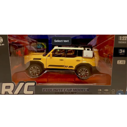 Exquisite 1:22 Scale Remote Control Off-Road SUV – 2.4G Diecast-Style Overland RC Toy Car Model with Roof Rack, Side Cargo Box & Working Lights for Kids & Collectors (Ages 3+)