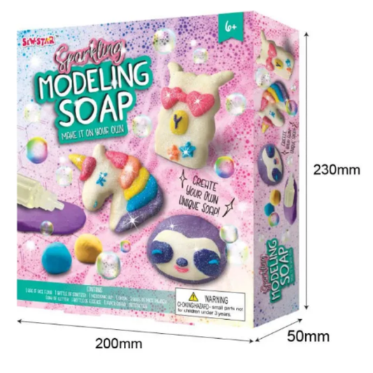 Sew-Star Sparkling Modeling Soap Kit – DIY Make Your Own Scented Glitter Soap Shapes, Creative Arts & Crafts Sensory Activity Set for Kids & Teens (Ages 6+)