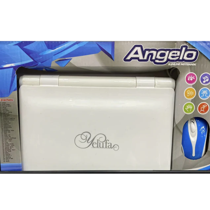 Angelo Slimline Notebook Educational Kids Laptop – Interactive 40-Activity Learning Toy Computer with Real External Mouse, Alphabet, Math & Memory Games for Toddler Early Development