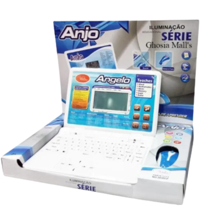 Angelo Slimline Notebook Educational Kids Laptop – Interactive 40-Activity Learning Toy Computer with Real External Mouse, Alphabet, Math & Memory Games for Toddler Early Development