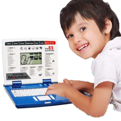 Learning Machine 65-Activity Educational Kids Laptop – Interactive Bilingual Toy Computer with LCD Screen, Real External Mouse, Alphabet, Mathematics, Logic & Typing Games for Kids