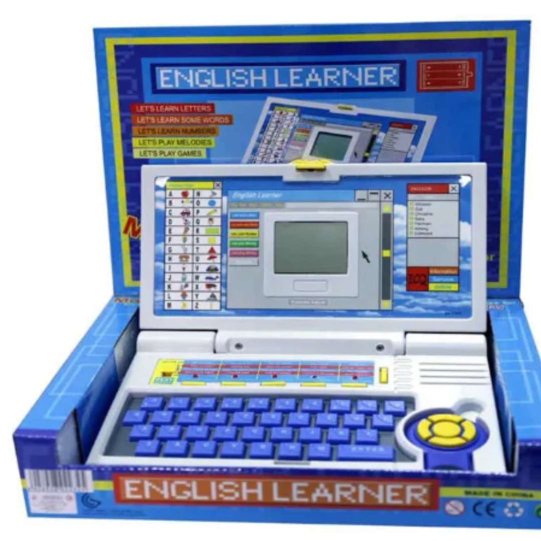 English Learner Educational Kids Laptop – Interactive Toy Computer with Alphabet Picture Chart, Learning Games, Music, and Functional Keyboard for Toddler Early Development