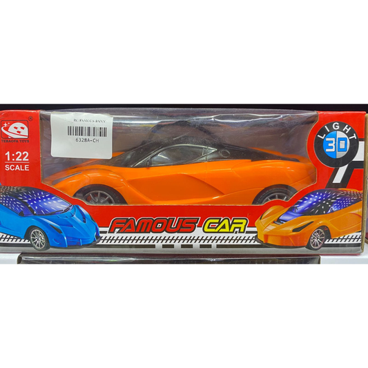 Tebaofa Toys 1:22 Scale Famous Car RC Supercar – Vibrant Orange High-Speed Remote Control Sports Car with 3D Projection LED Roof Lights and Aerodynamic Racing Chassis