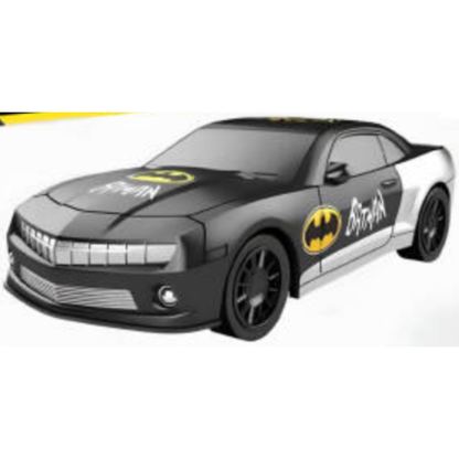 Official Batman Racing Car Toy – 1:24 Scale Two-Tone Matte Black and Silver Batmobile Sports Car Model for Kids (Ages 3+)