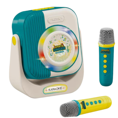 Smart Singer Kids Wireless Karaoke Microphone and Bluetooth Speaker Set – Portable Singing Machine Toy with Flashing LED Lights, Alloy Microphone Head, and Sound Effects for Toddlers (Ages 3+