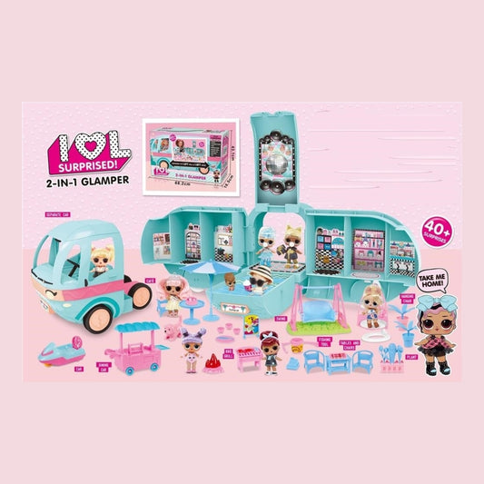 L.O.L. SURPRISED! 2-in-1 GLAMPER Camper Car Playset with 40+ Surprises