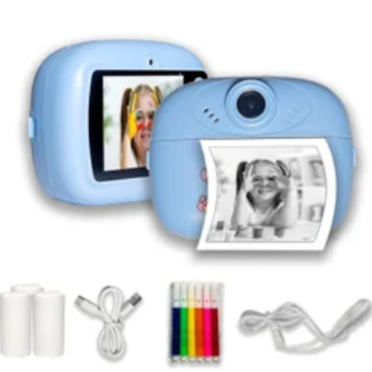 Kids' Instant Print Camera with Dual Lens - Portable Digital Selfie Camera with Thermal Paper