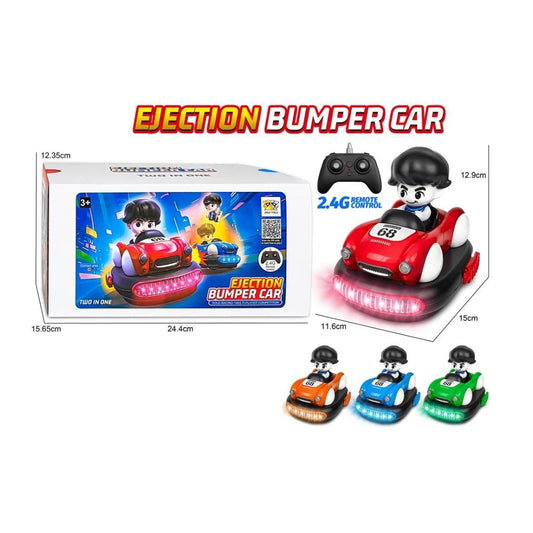 RC Ejection Bumper Car 2-Pack - Two Player Racing Set w/ Lights