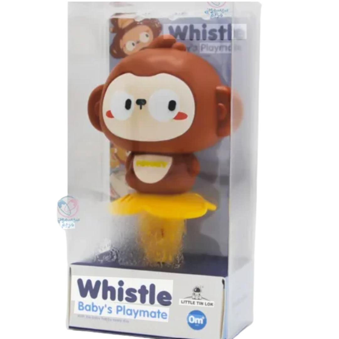 LITTLE TIN LOK Whistle Baby's Playmate Monkey Toy - Interactive Infant Musical Rattle Whistle Toy for Newborns & Toddlers (Ages 3+)