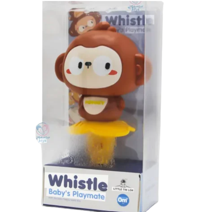 LITTLE TIN LOK Whistle Baby's Playmate Monkey Toy - Interactive Infant Musical Rattle Whistle Toy for Newborns & Toddlers (Ages 3+)