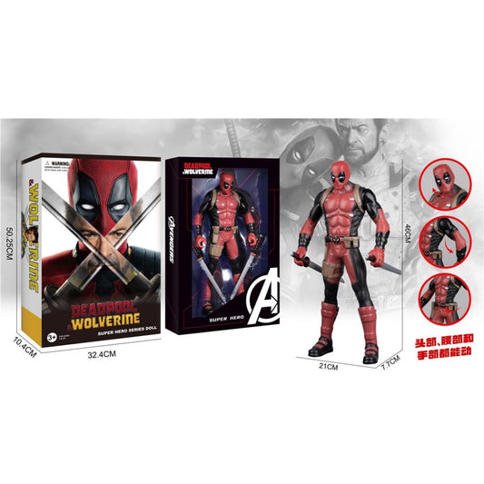 Giant 46CM Deadpool Action Figure - Articulated Super Hero Toy