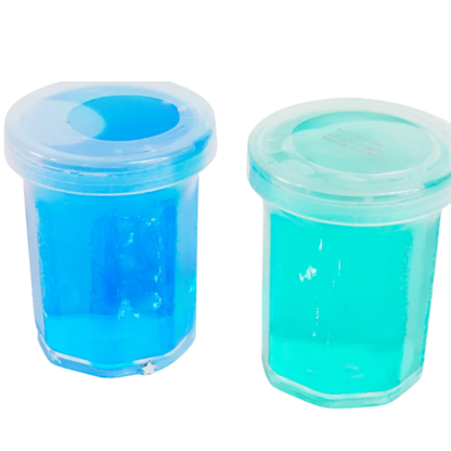 Transparent Crystal Jelly Slime Jar - Colorful Glossy Non-Toxic Sensory Slime Toy for Kids & Adults (Blue & Green Variants)
