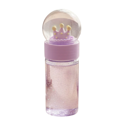 Luxury Crown Snow Globe Glitter Slime Bottle - Cute Purple Transparent Shimmering Sensory Slime Toy for Girls & Aesthetic Desk Decor