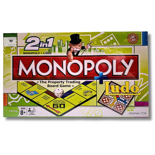 Classic Monopoly & Ludo 2-in-1 Game - Educational Strategy Game for Kids & Adults