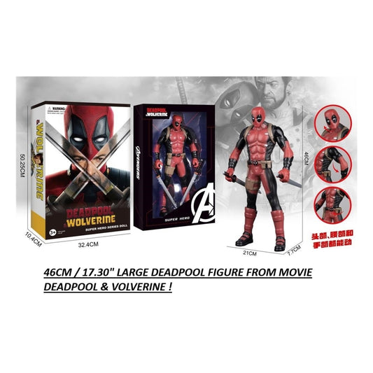 Large 17.3" Deadpool Action Figure | Deadpool & Wolverine Super Hero (46cm)