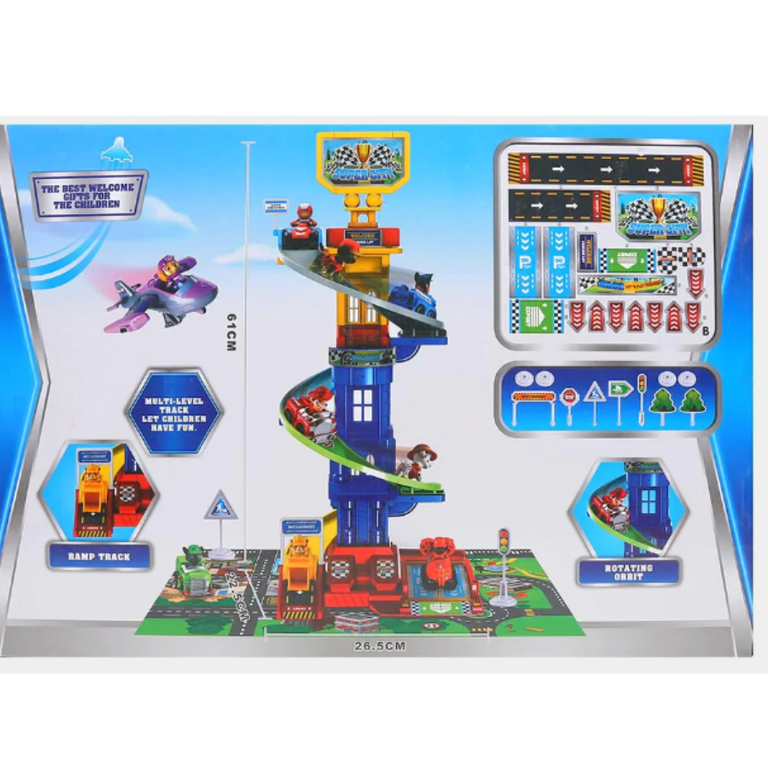 Super City Parking Garage & Ramp Track Toy Set