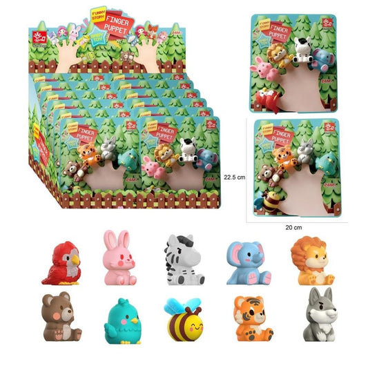 Forest Animal Vinyl Finger Puppets Display Box - Storytelling Toy (2+)