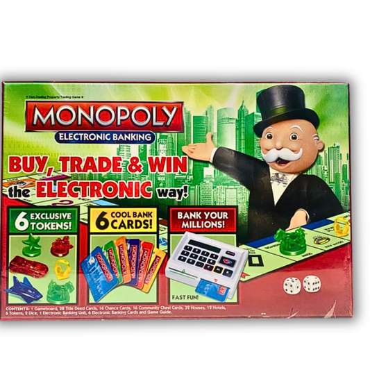 Monopoly with Electronic Banking Unit & 6 Bank Cards - Modern Strategy Game
