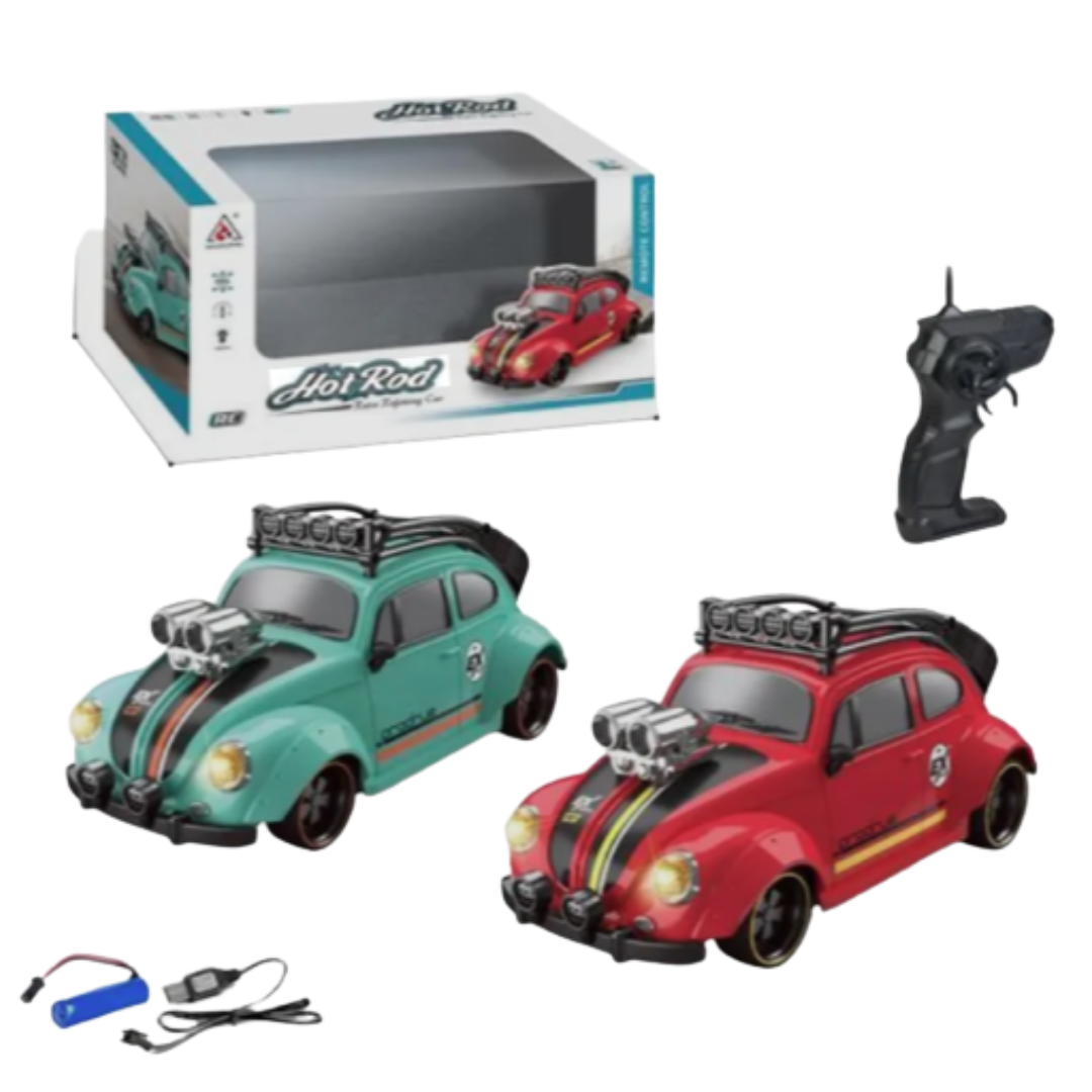 Vintage Beetle Style Hot Rod RC Car – Full Function Remote Control Toy